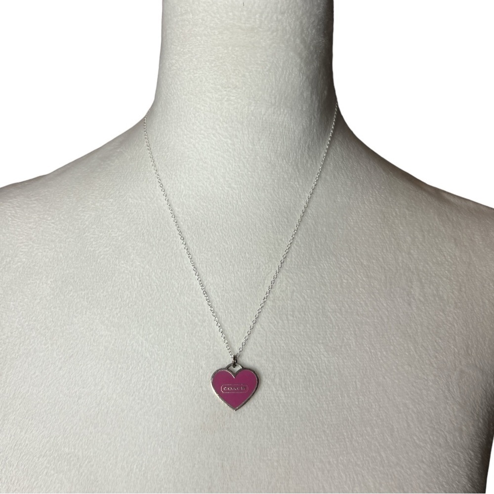 Coach Pink Heart Pendant Necklace - Picture 2 of 3